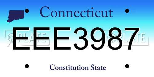 EEE3987 Connecticut License Plate