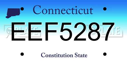 EEF5287 Connecticut License Plate
