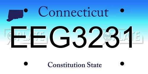 EEG3231 Connecticut License Plate