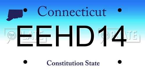 EEHD14 Connecticut License Plate