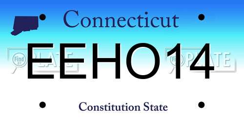 EEHO14 Connecticut License Plate