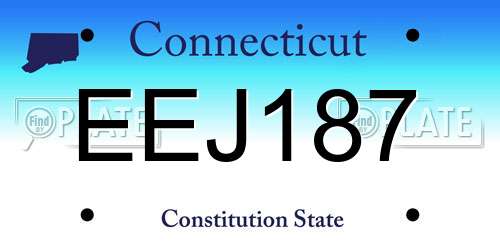 EEJ187 Connecticut License Plate