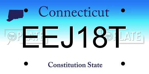 EEJ18T Connecticut License Plate