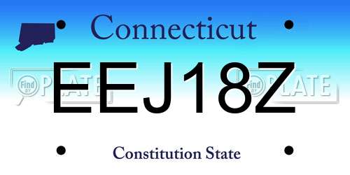 EEJ18Z Connecticut License Plate