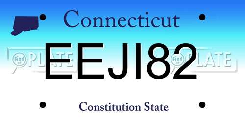 EEJI82 Connecticut License Plate