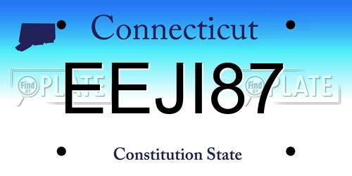 EEJI87 Connecticut License Plate
