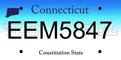 EEM5847 Connecticut License Plate