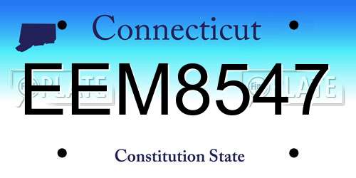 EEM8547 Connecticut License Plate