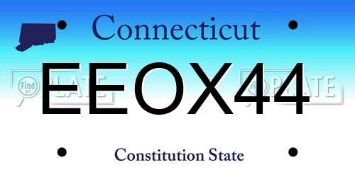 EEOX44 Connecticut License Plate