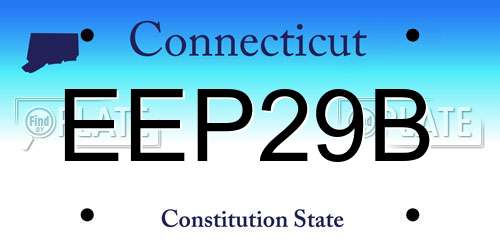 EEP29B Connecticut License Plate