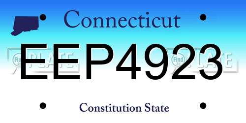 EEP4923 Connecticut License Plate