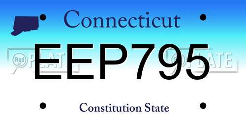 EEP795 Connecticut License Plate