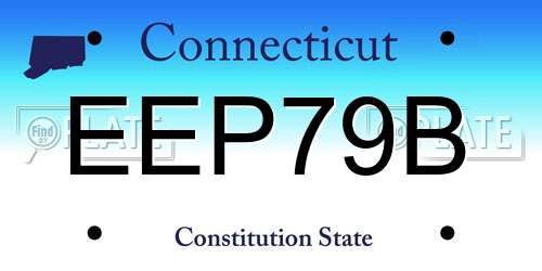 EEP79B Connecticut License Plate