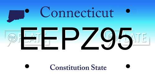 EEPZ95 Connecticut License Plate