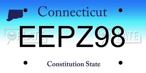 EEPZ98 Connecticut License Plate