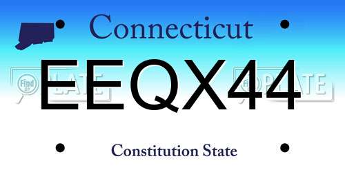EEQX44 Connecticut License Plate
