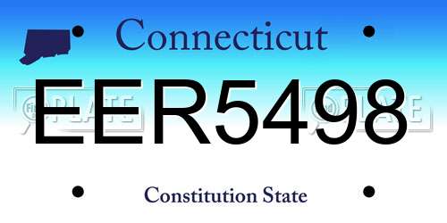 EER5498 Connecticut License Plate