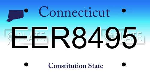 EER8495 Connecticut License Plate
