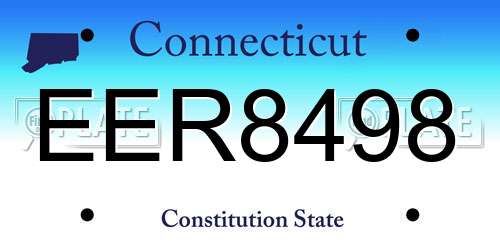 EER8498 Connecticut License Plate