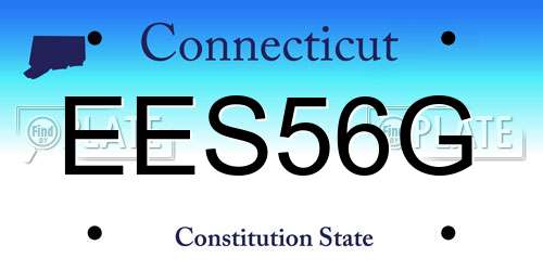 EES56G Connecticut License Plate