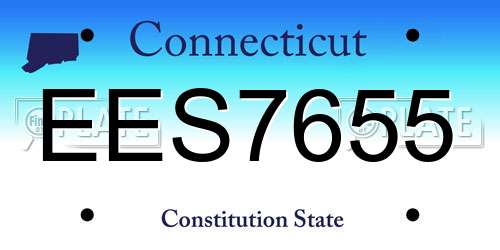 EES7655 Connecticut License Plate