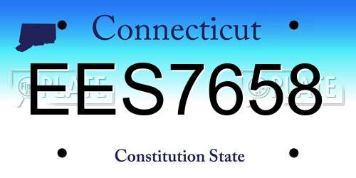 EES7658 Connecticut License Plate