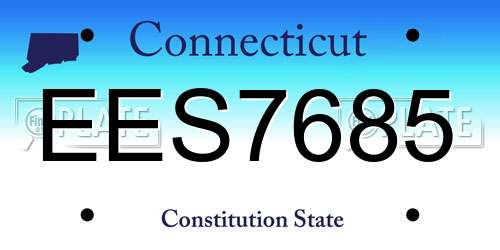 EES7685 Connecticut License Plate