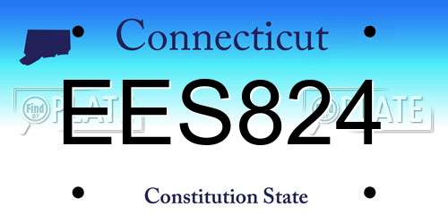 EES824 Connecticut License Plate