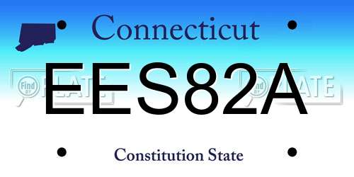 EES82A Connecticut License Plate