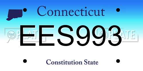 EES993 Connecticut License Plate