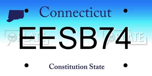 EESB74 Connecticut License Plate
