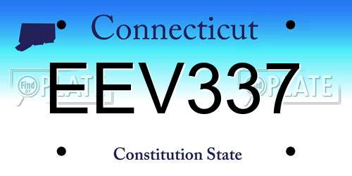 EEV337 Connecticut License Plate