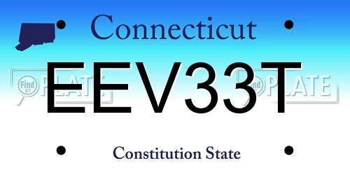 EEV33T Connecticut License Plate