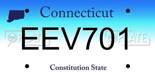 EEV701 Connecticut License Plate