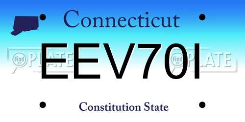 EEV70I Connecticut License Plate