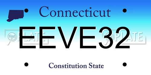 EEVE32 Connecticut License Plate