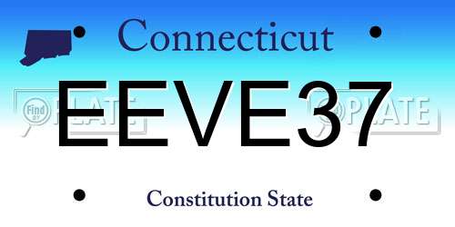 EEVE37 Connecticut License Plate