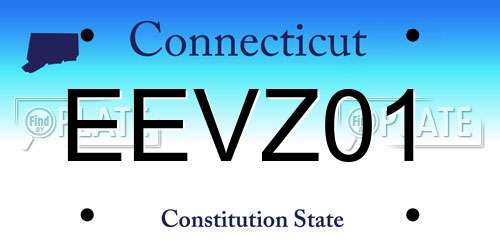 EEVZ01 Connecticut License Plate