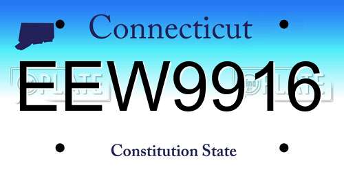EEW9916 Connecticut License Plate
