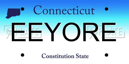 EEYORE Connecticut License Plate