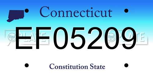 EF05209 Connecticut License Plate