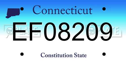 EF08209 Connecticut License Plate