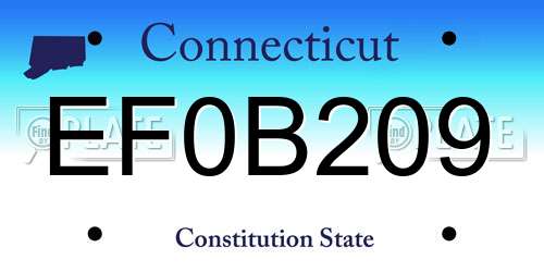 EF0B209 Connecticut License Plate