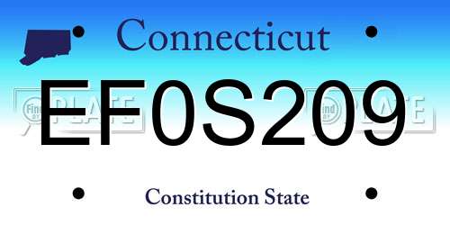 EF0S209 Connecticut License Plate