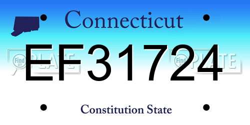 EF31724 Connecticut License Plate