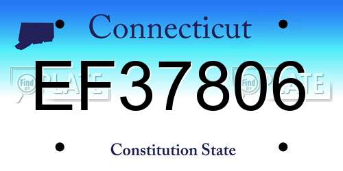 EF37806 Connecticut License Plate