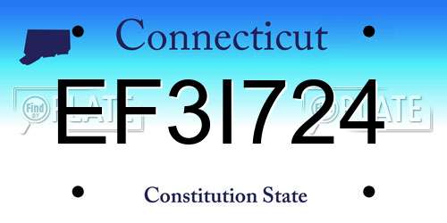 EF3I724 Connecticut License Plate