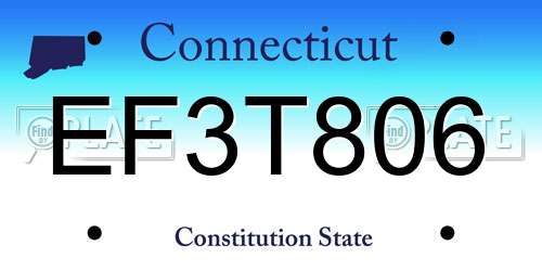 EF3T806 Connecticut License Plate