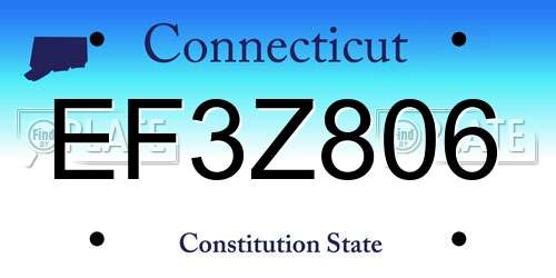 EF3Z806 Connecticut License Plate