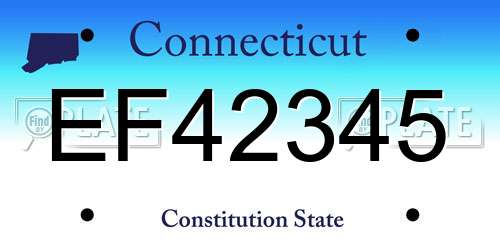 EF42345 Connecticut License Plate